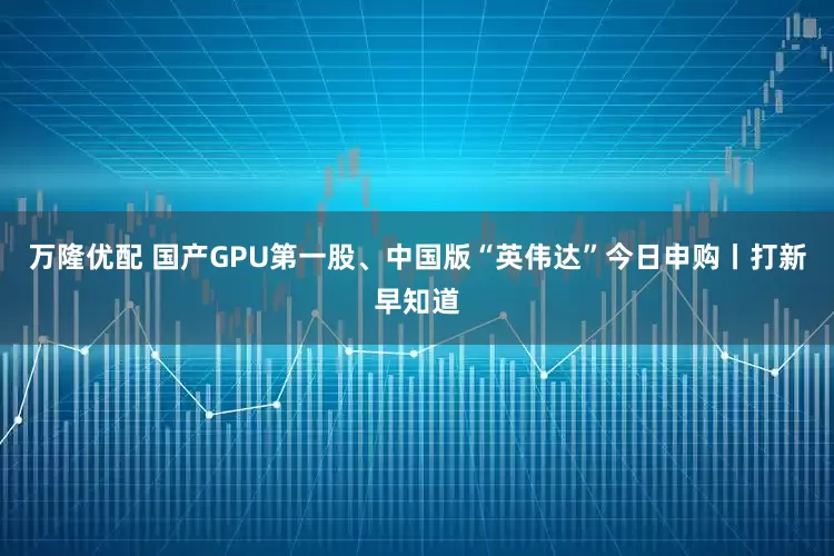 万隆优配 国产GPU第一股、中国版“英伟达”今日申购丨打新早知道